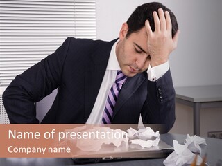 Confused Disappointment Business PowerPoint Template