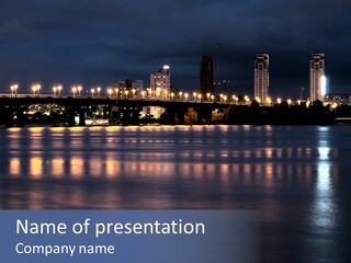 Night Exposure Cityscape PowerPoint Template