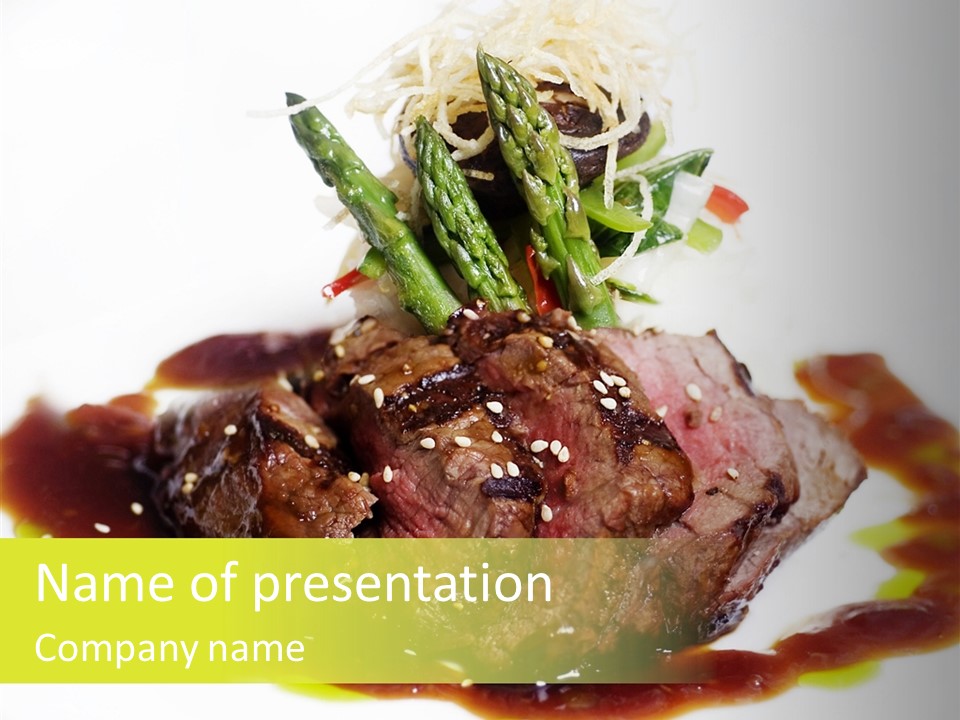 Cooked T Bone Food PowerPoint Template