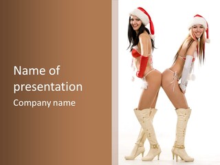 Sensual Underwear Woman PowerPoint Template