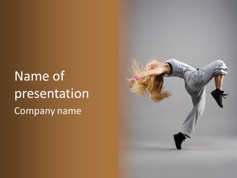 Woman Performance Cool PowerPoint Template