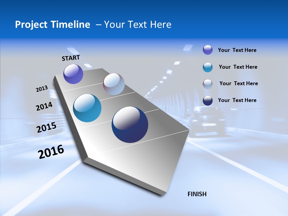 Track Yellow Lonely PowerPoint Template