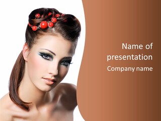 Female Hair View PowerPoint Template