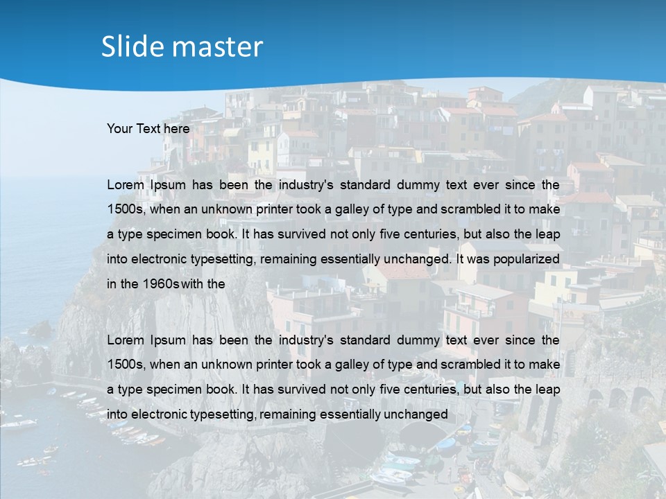 Europe Tourist Harbor PowerPoint Template
