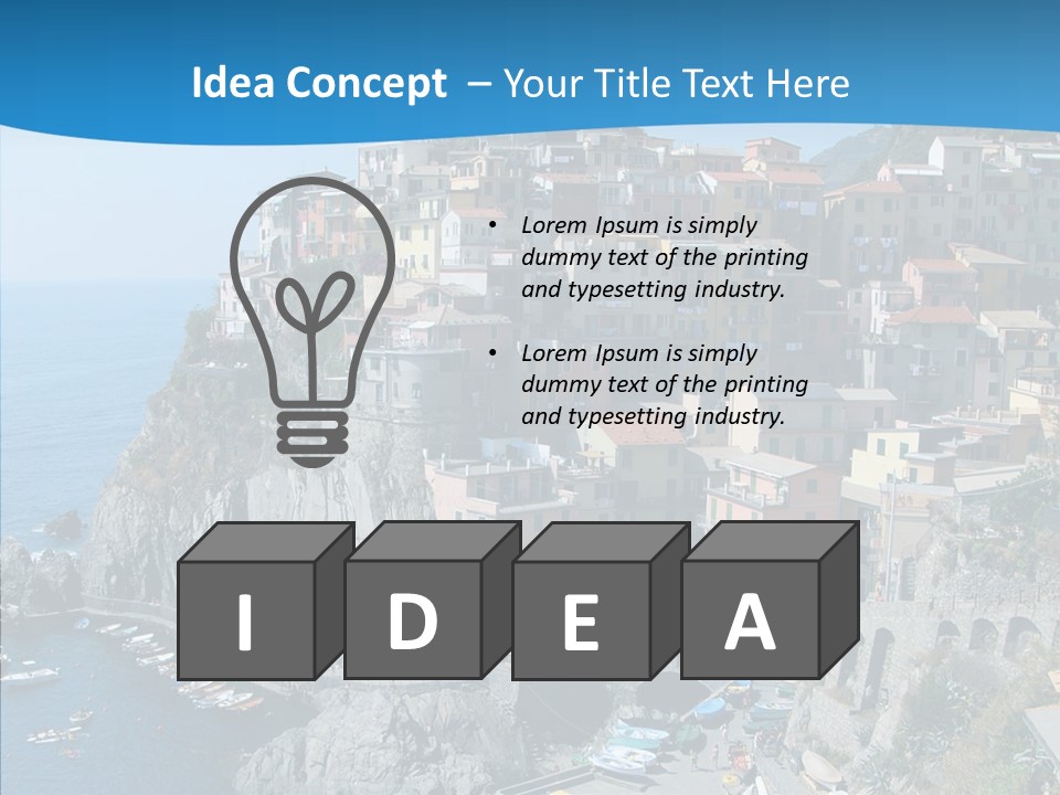 Europe Tourist Harbor PowerPoint Template