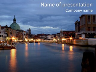 Town Panorama Old PowerPoint Template