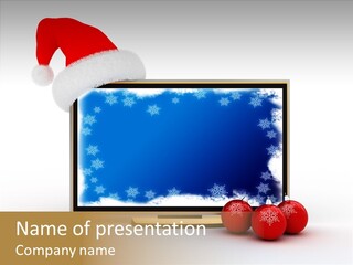 Silver Blue Santa PowerPoint Template