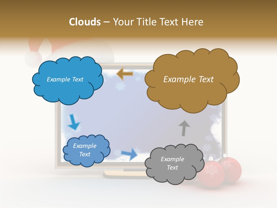 Silver Blue Santa PowerPoint Template