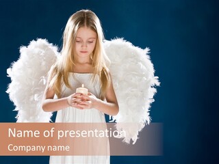 Little Feather Pretty PowerPoint Template