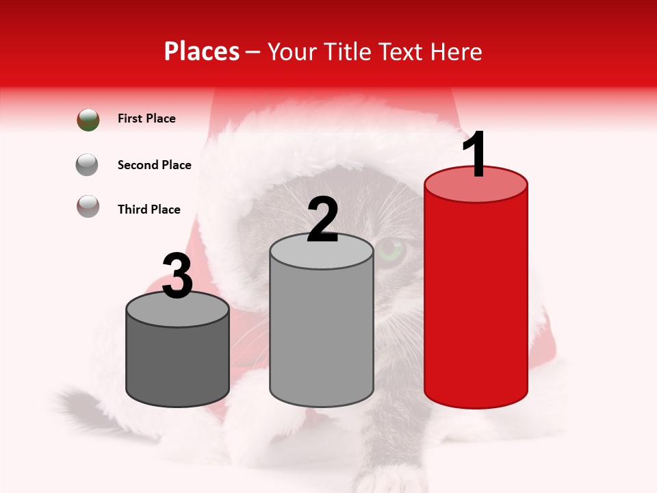 Tabby Christmas Kitten PowerPoint Template