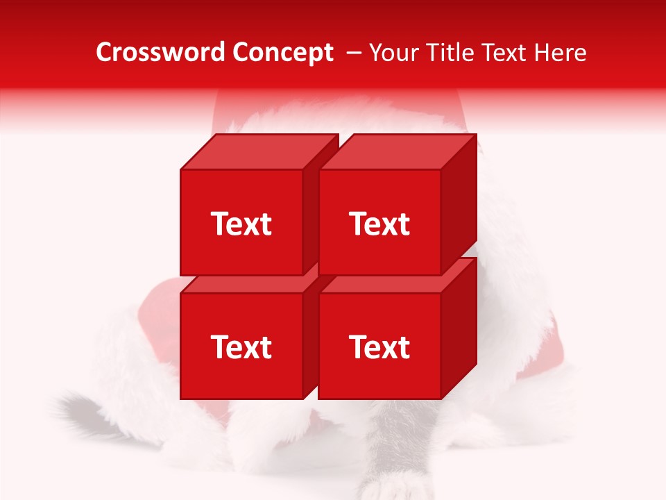 Tabby Christmas Kitten PowerPoint Template