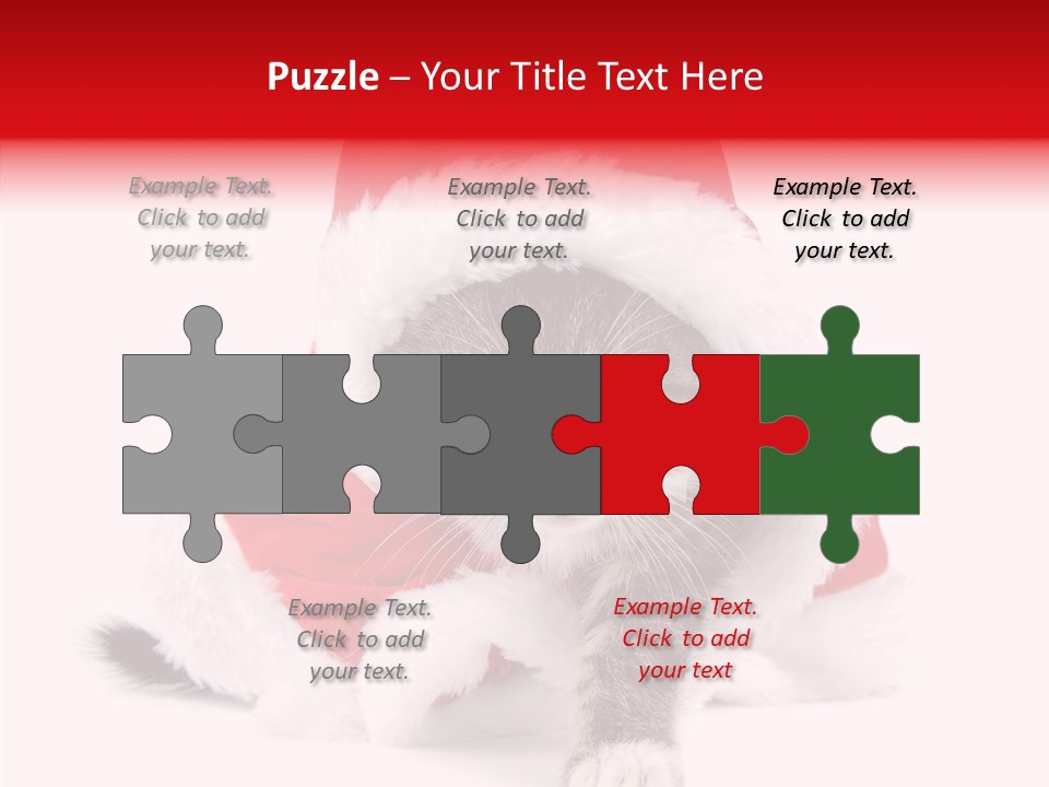 Tabby Christmas Kitten PowerPoint Template