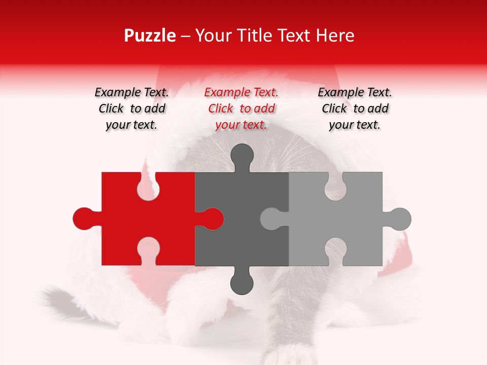 Tabby Christmas Kitten PowerPoint Template