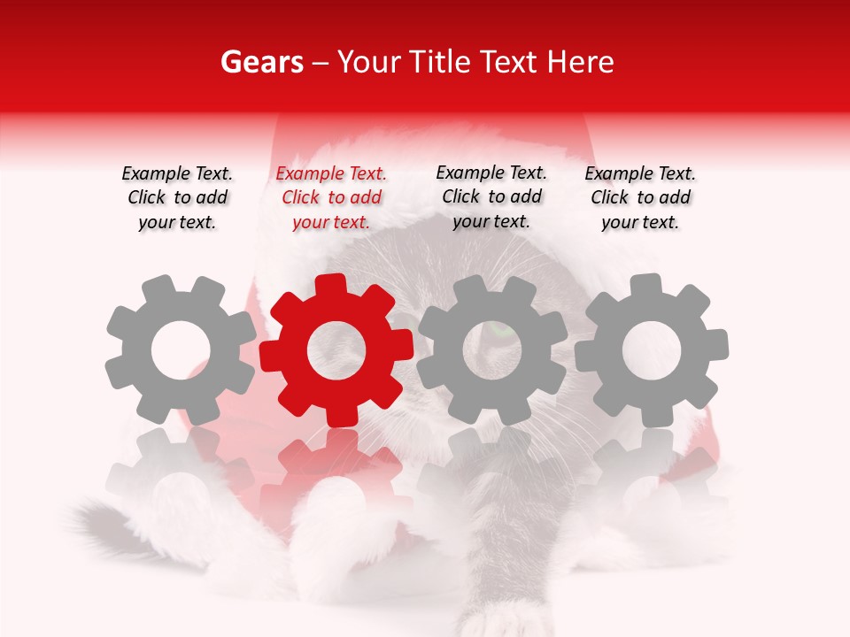 Tabby Christmas Kitten PowerPoint Template