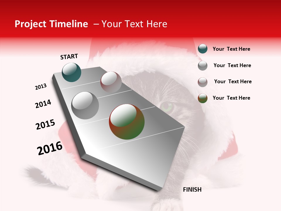 Tabby Christmas Kitten PowerPoint Template