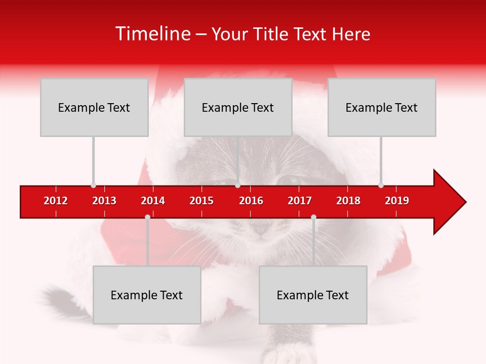 Tabby Christmas Kitten PowerPoint Template