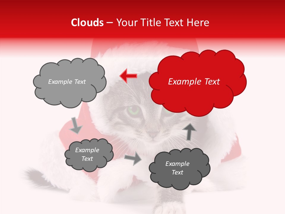 Tabby Christmas Kitten PowerPoint Template