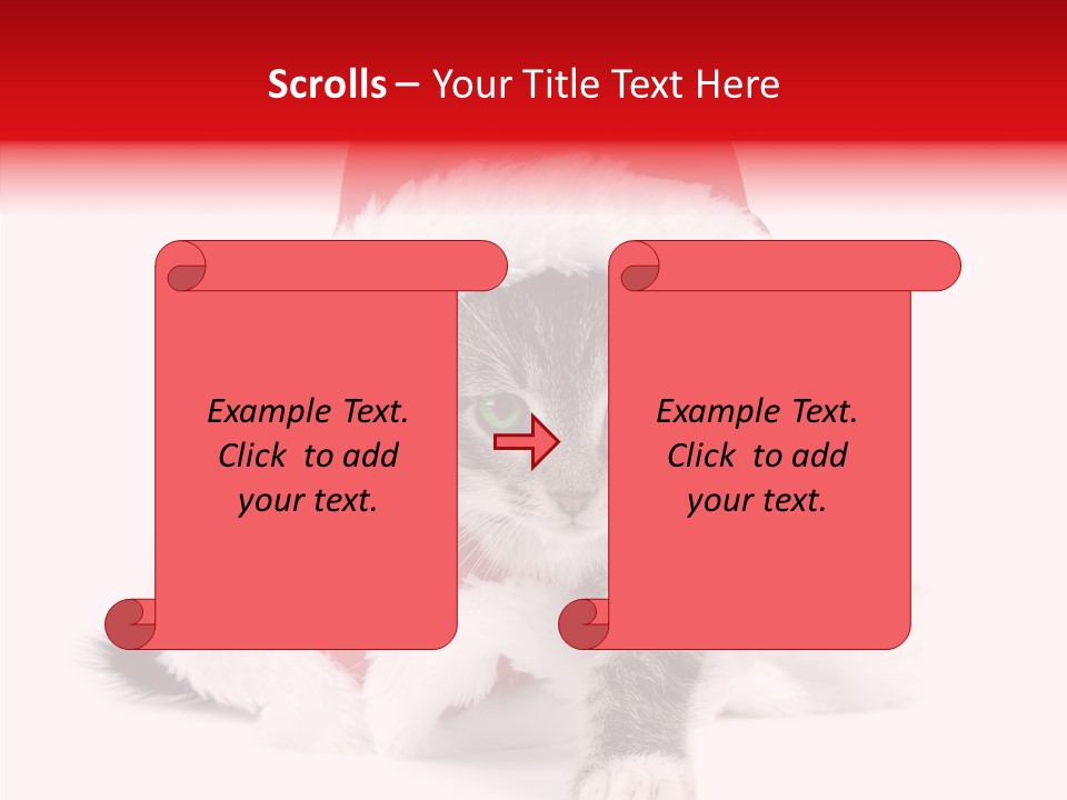 Tabby Christmas Kitten PowerPoint Template