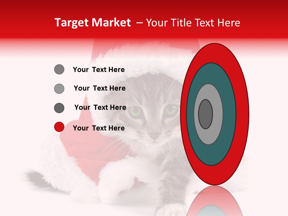 Tabby Christmas Kitten PowerPoint Template