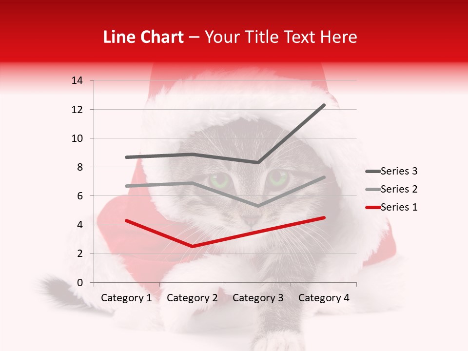 Tabby Christmas Kitten PowerPoint Template
