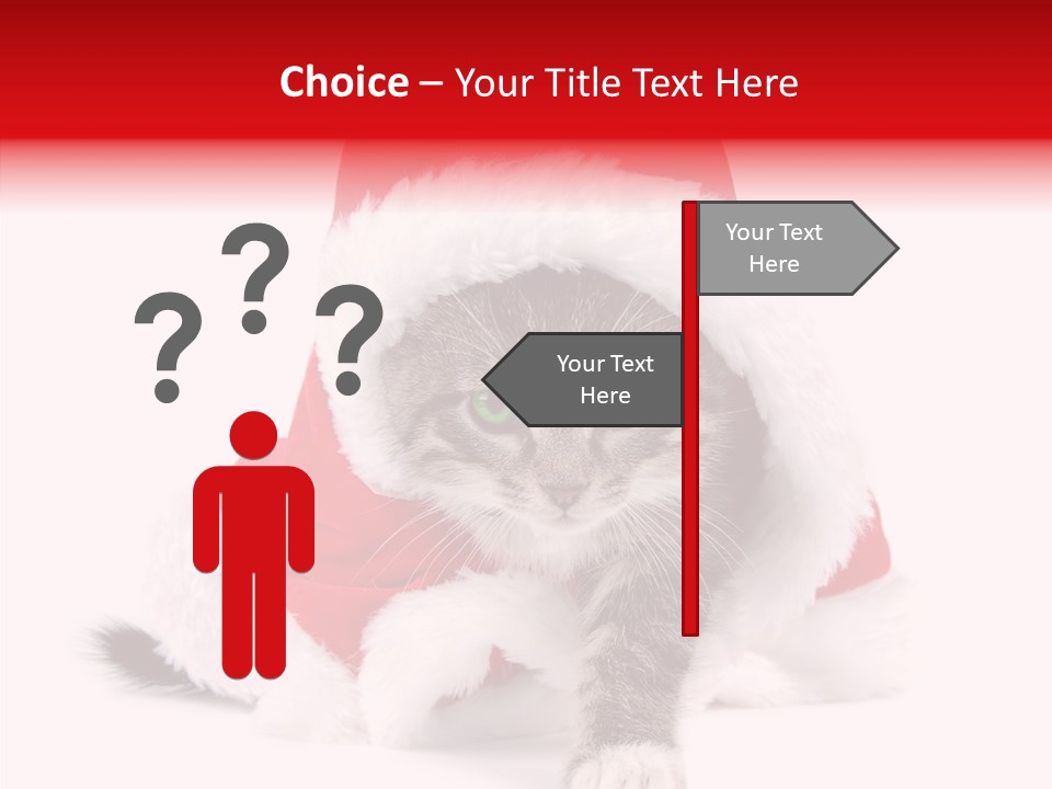 Tabby Christmas Kitten PowerPoint Template