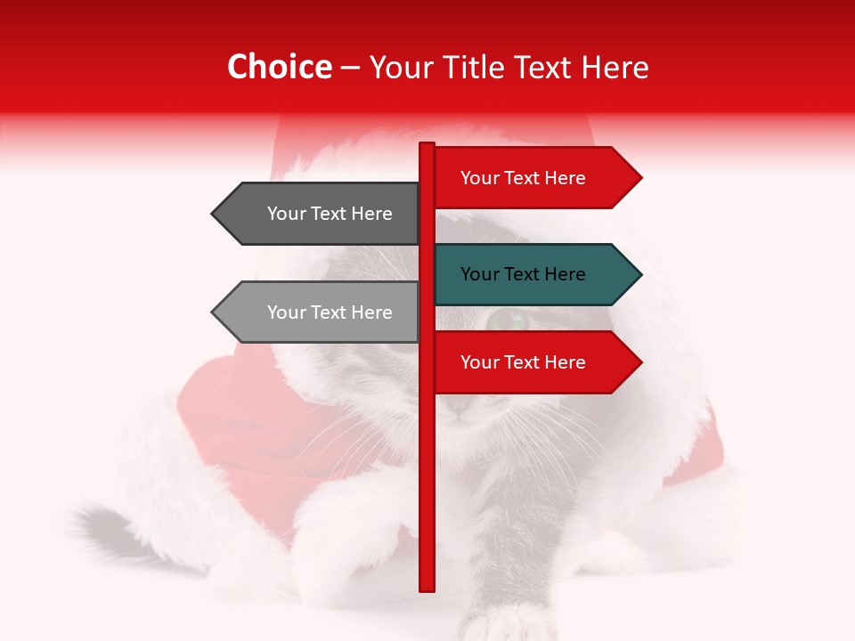 Tabby Christmas Kitten PowerPoint Template
