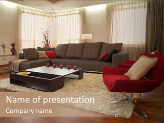 Men Living Furniture PowerPoint Template