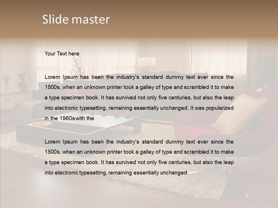 Men Living Furniture PowerPoint Template