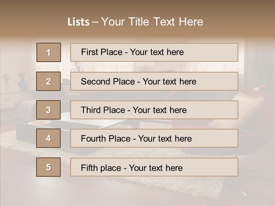 Men Living Furniture PowerPoint Template