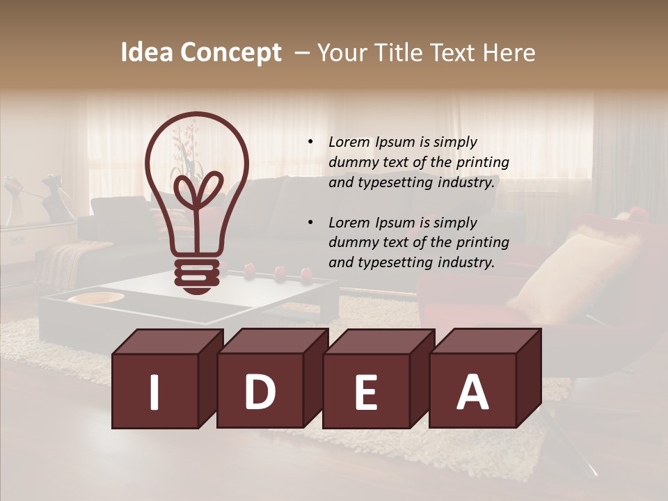 Men Living Furniture PowerPoint Template