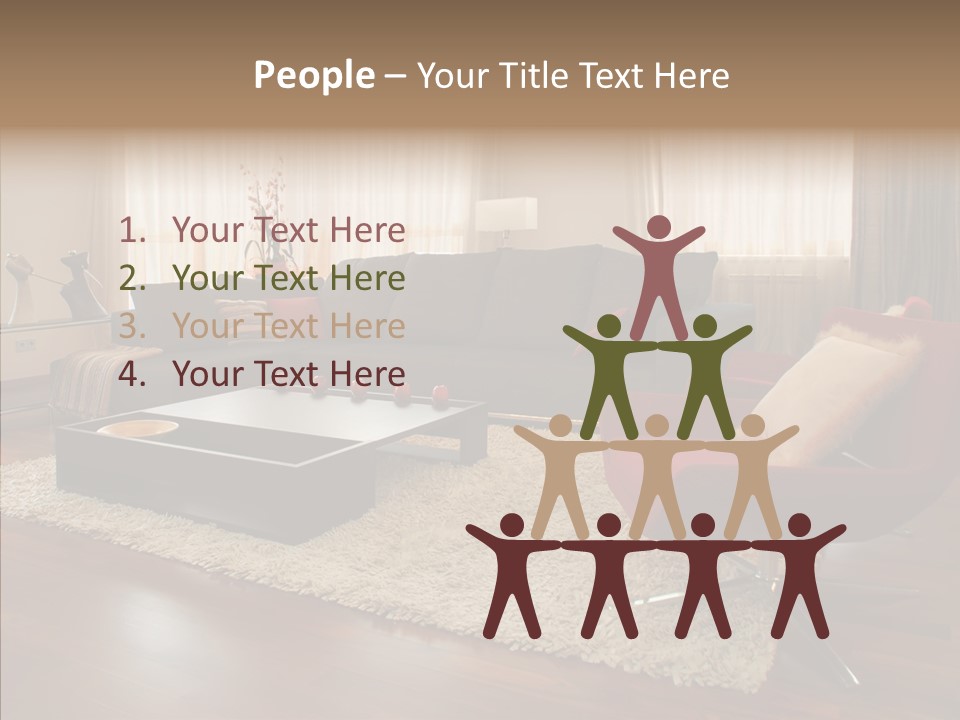 Men Living Furniture PowerPoint Template