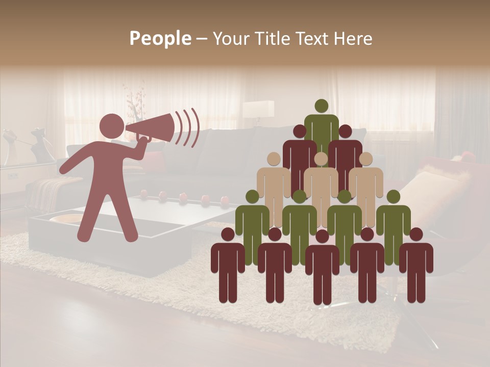 Men Living Furniture PowerPoint Template