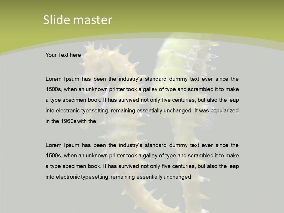 A Sea Horse On A Blue And Green Background PowerPoint Template