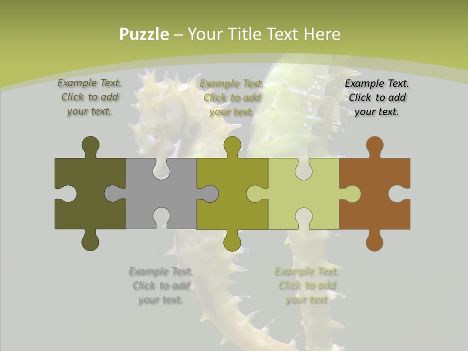 A Sea Horse On A Blue And Green Background PowerPoint Template