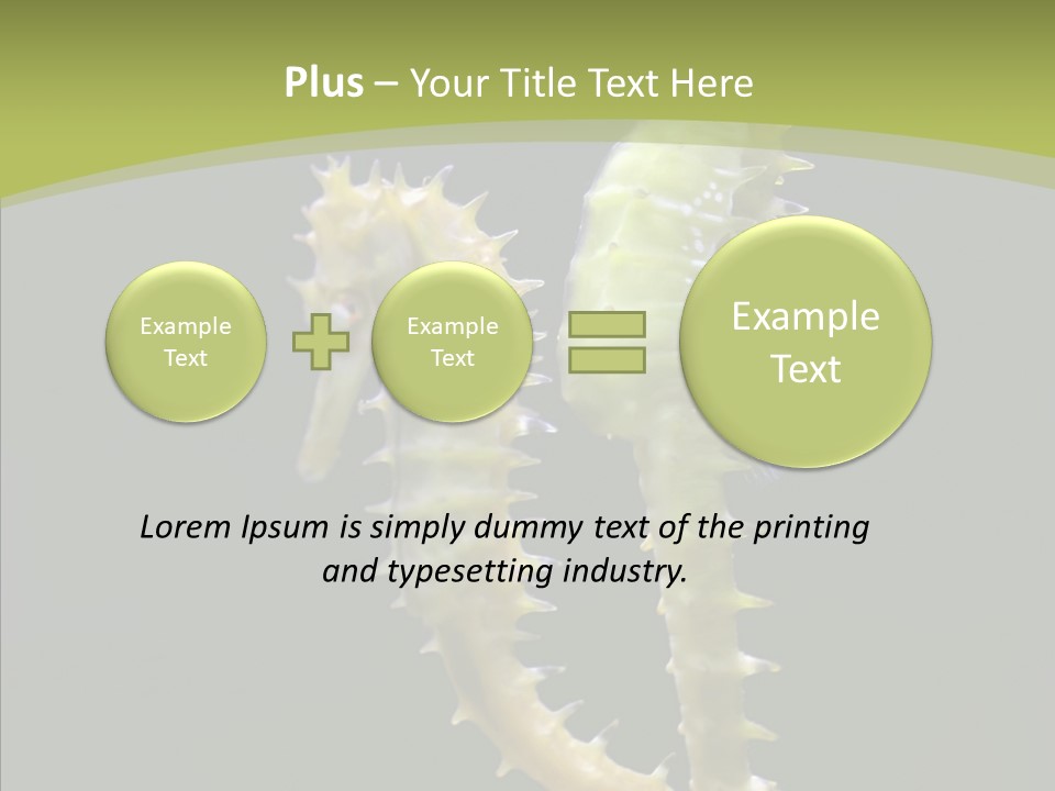 A Sea Horse On A Blue And Green Background PowerPoint Template