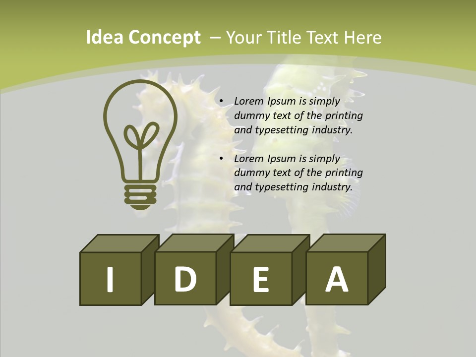 A Sea Horse On A Blue And Green Background PowerPoint Template