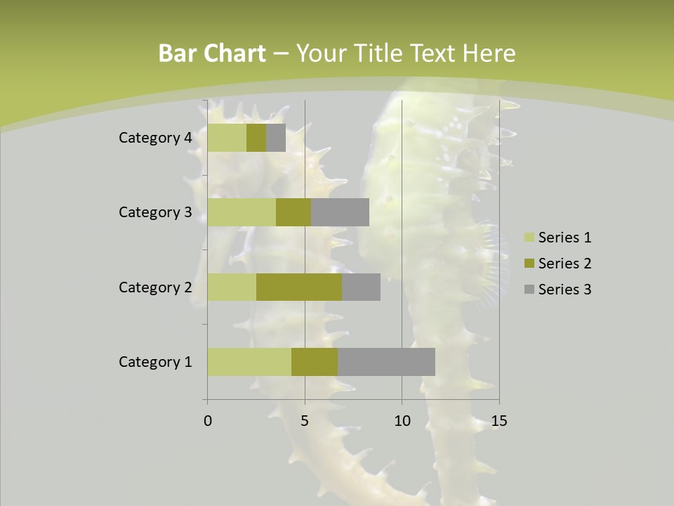 A Sea Horse On A Blue And Green Background PowerPoint Template