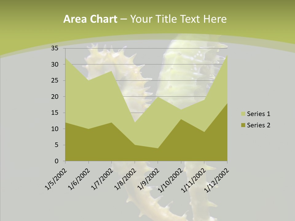 A Sea Horse On A Blue And Green Background PowerPoint Template