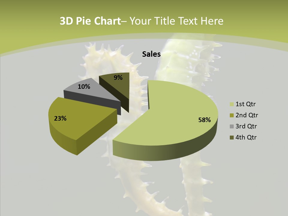 A Sea Horse On A Blue And Green Background PowerPoint Template