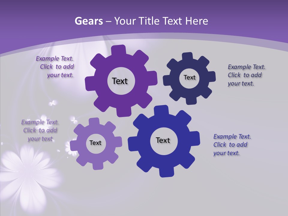 Flora Decoration Black PowerPoint Template