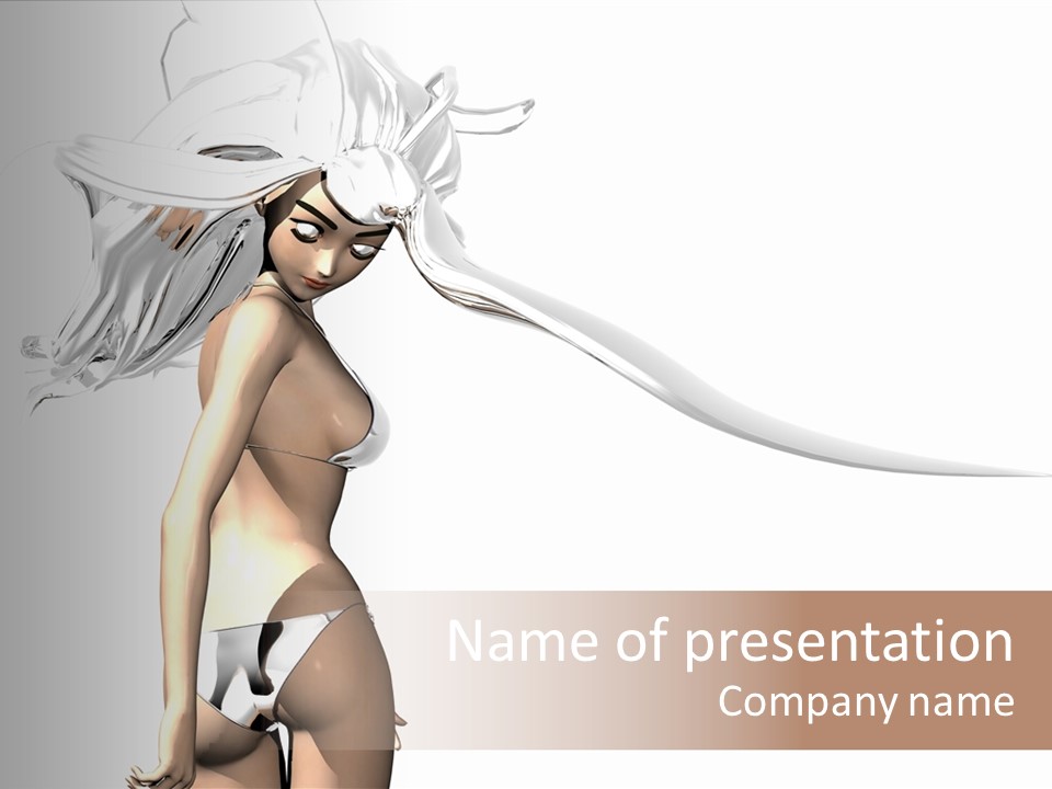 Portrait Young Beautiful PowerPoint Template