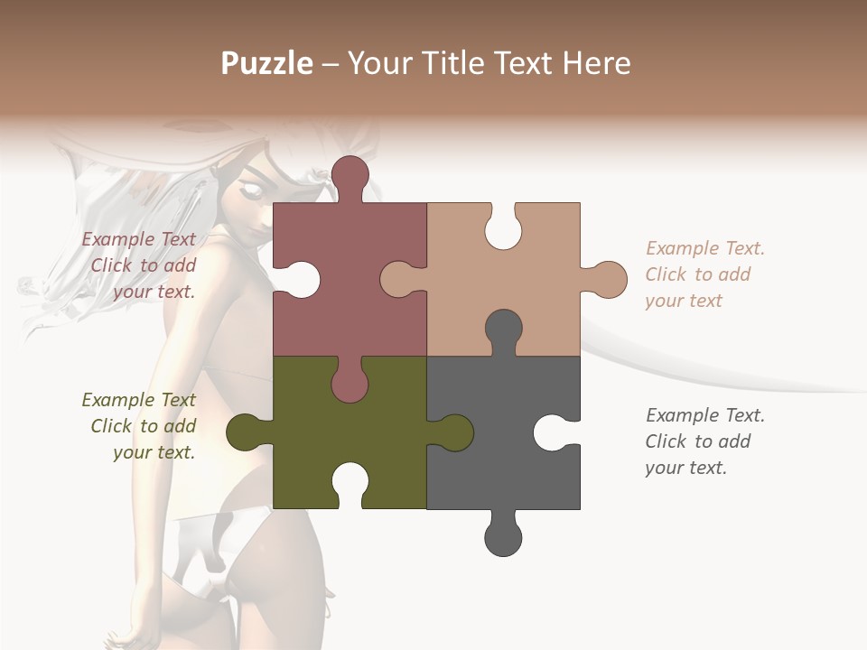 Portrait Young Beautiful PowerPoint Template