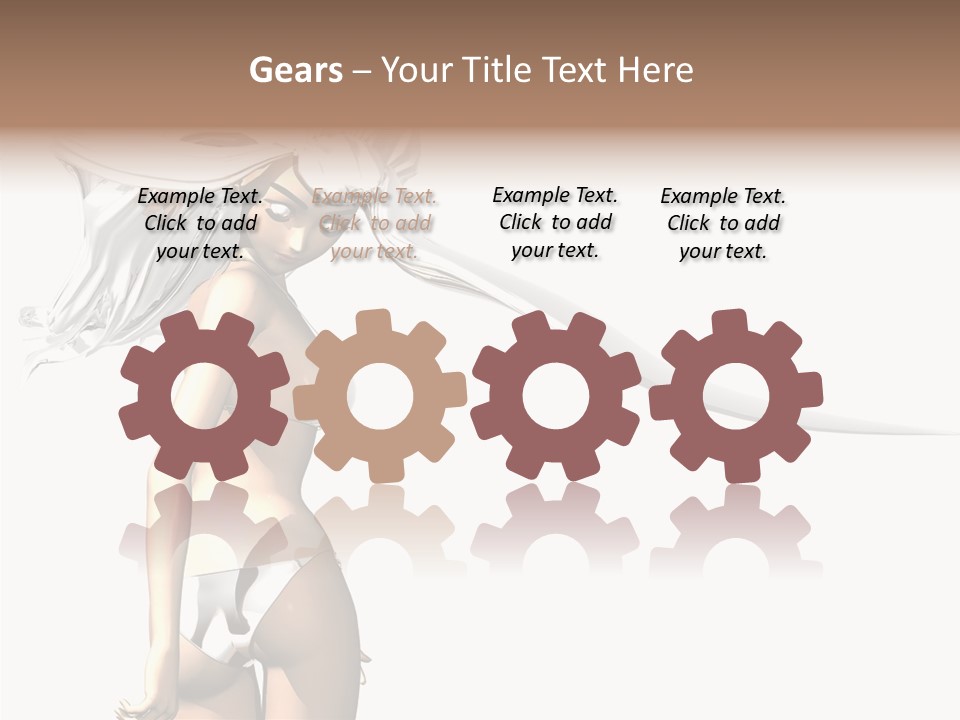 Portrait Young Beautiful PowerPoint Template