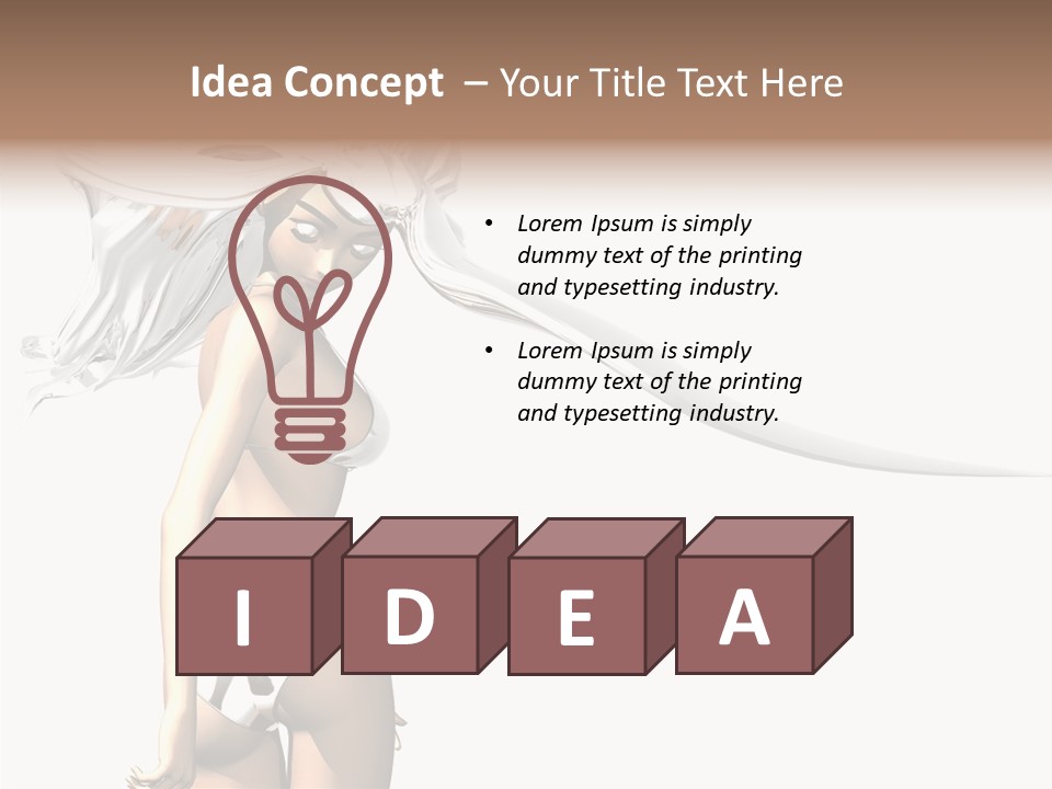 Portrait Young Beautiful PowerPoint Template