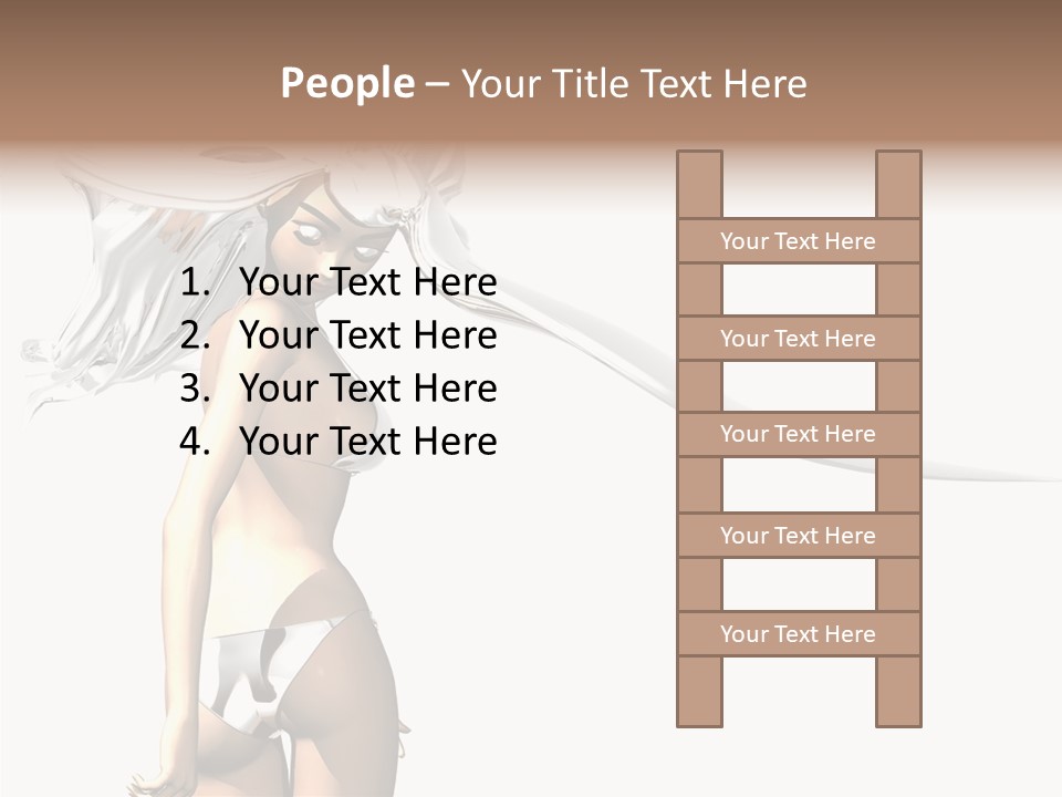 Portrait Young Beautiful PowerPoint Template