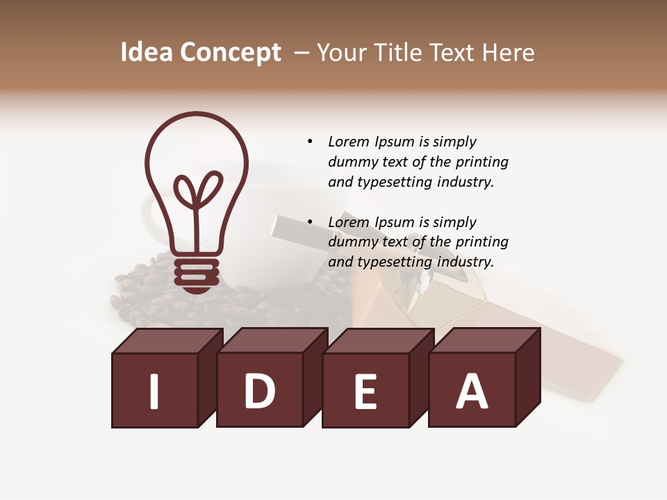 White Mug Symbol PowerPoint Template