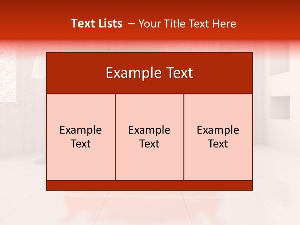 A Living Room With A Red Couch And White Walls PowerPoint Template