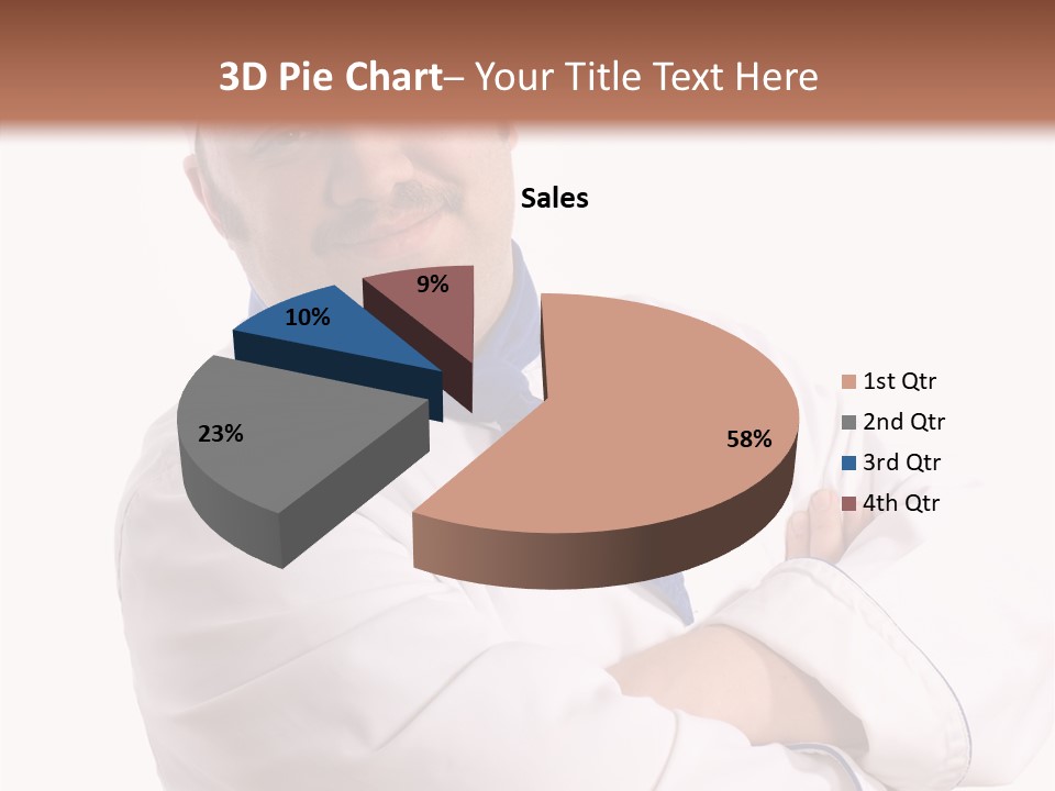 Smiling Mustache Man PowerPoint Template