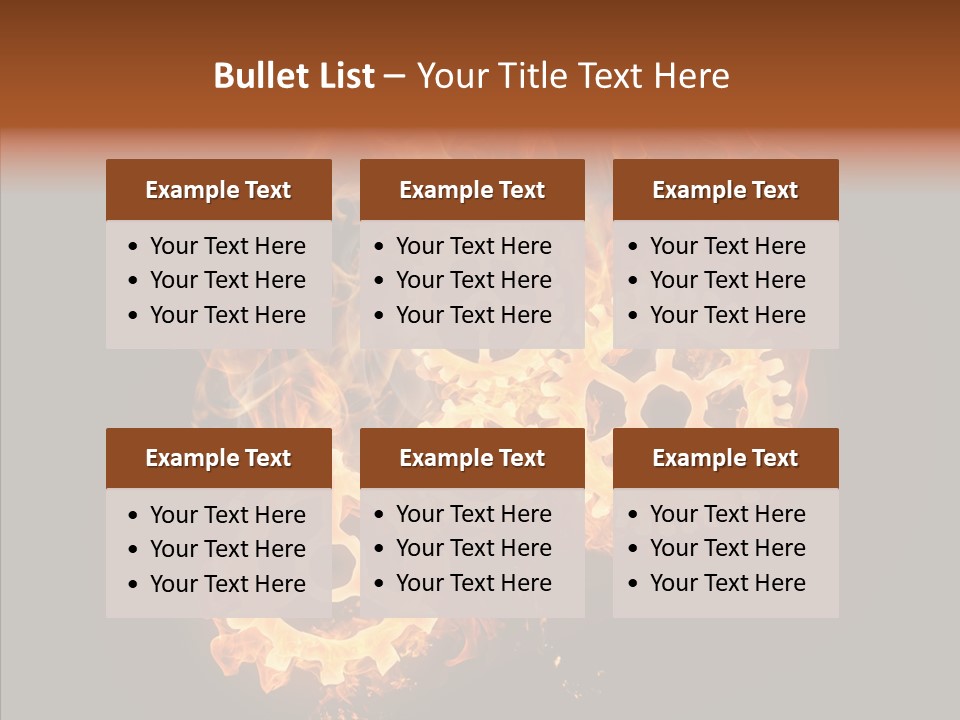 Global Flame Gear PowerPoint Template