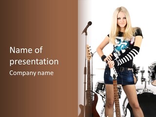 Sexually Leg Guitar PowerPoint Template